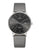 Montre pour homme UMR Ruhla avec bracelet en cuir gris, cadran noir et verre saphir
