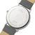 Dos d'une montre pour homme en acier inoxydable avec bracelet en cuir gris, UMR Ruhla