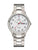 Montre-bracelet pour homme en argent avec cadran blanc, index et bracelet en métal