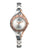 Montre pour femme UMR Ruhla : bracelet en titane argenté, lunette en or rose, cadran avec verre saphir