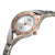 Montre pour femme UMR Ruhla en détail : cadran clair avec anneau de pierres, aiguilles couleur or rose