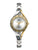 Montre pour femme bicolore avec bracelet en métal, cadran rond et détails dorés