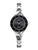 Montre pour femme avec verre saphir, bracelet en titane, cadran noir et lunette ornée de strass