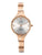 Montre pour femme couleur or rose avec cadran rond, mouvement à quartz en titane et index
