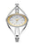 Montre pour femme bicolore : acier inoxydable/or, cadran blanc, lunette ornée de strass