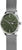 Bracelet de montre pour homme avec bracelet en maille argentée, cadran vert et affichage de la date LUN 25