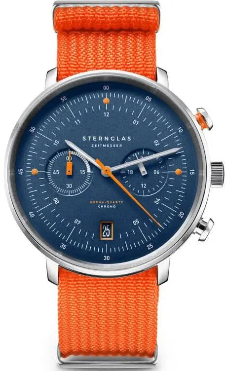 Sternglas Hamburg Chrono s01-hc06-fi02 Montre Homme • Design Bauhaus • Verre Saphir