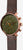 Montre homme avec bracelet en cuir marron, cadran vert et plusieurs compteurs