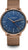 Herrenuhr mit blauem Zifferblatt, roségoldener Lünette und Metall-Mesharmband
