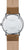 Herrenarmbanduhr STERnglas mit silberfarbenem Gehäuseboden und braunem Lederarmband, Rückseite