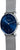 Herrenarmbanduhr mit blauem Zifferblatt und Metall-Mesharmband, seitliche Ansicht
