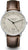 Bracelet pour homme avec cadran beige et bracelet en cuir marron