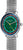 Bracelet de montre pour homme avec cadran vert, date à 6h et bracelet en métal argenté