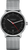Montre homme avec cadran noir et bracelet en métal argenté aspect maille