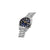 Seiko 5 Sports Montre automatique pour homme, vue de côté : cadran bleu, bracelet en acier.