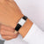 Seiko Damenarmbanduhr mit schwarzem Lederband, Edelstahlgehäuse und römischen Ziffern.