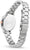Casio SHEEN Montre Femme Vue Arrière : bracelet en acier inoxydable argenté, fond du boîtier imprimé
