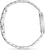 Montre pour femme : bracelet rond en acier inoxydable argenté, vue de côté, sans cadran