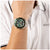 Herrenarmbanduhr mit grünem Zifferblatt, Chronographen-Design und Edelstahlarmband.
