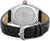 Montre homme avec bracelet en cuir noir, fond transparent et croix rouge sur le boîtier