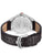 Herrenarmbanduhr mit braunem Lederband und sichtbar geprägtem Gehäuseboden