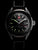 Swiss Military Hanowa GMT-Uhr, schwarz mit grün leuchtenden Minutenmarkierungen