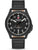 Herrenarmbanduhr mit schwarzem Zifferblatt, Datumsanzeige „28“ und schwarzem Lederarmband