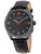Sportliche Herrenuhr Swiss Military Hanowa mit schwarzem Zifferblatt und rotem Naht-Lederarmband