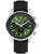Herren-Chronograph mit grünem Zifferblatt, schwarzem Lederband und Chronographen-Anzeigen