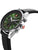 Herren-Chronograph mit grünem Zifferblatt, schwarzem Lederband und Edelstahlgehäuse