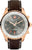 Montre homme avec bracelet en cuir marron, cadran gris foncé et affichages chronographe