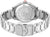 Rückseite einer Herrenarmbanduhr mit Gehäuseboden und Gliederarmband aus Edelstahl