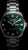Schwarz eingefärbte Herrenarmbanduhr mit grünem Zifferblatt, Indexen und Datumsfenster