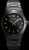 Bracelet de montre pour homme en acier inoxydable noir, cadran noir et index luminescents