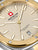Herrenarmbanduhr-Zifferblatt: beiges Finish, goldene Zeiger und Indizes, Datumsfenster