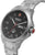 Bracelet de montre pour homme avec cadran noir, aiguilles rouges, date et boîtier en acier inoxydable
