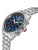 Herren-Chronograph Swiss Military Hanowa in Seitenansicht mit blauem Zifferblatt und Drückern