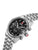 Herren-Chronograph Uhr, schwarzes Zifferblatt, Edelstahlarmband mit Chrono-Drückern