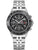 Herren-Chronographenuhr mit schwarzem Zifferblatt, Tachymeter und Edelstahlarmband