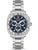 Herren-Chronograph mit silbernem Edelstahlband, blauem Zifferblatt und Tachymeter-Lünette