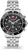 Herrenarmbanduhr aus Edelstahl, schwarzes Zifferblatt mit Chronograph-Subdials und Datum