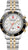 Bracelet de montre pour homme avec cadran noir, bracelet en métal doré/argenté et chronographe