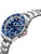 Herren-Taucheruhr mit blauem Zifferblatt, Edelstahlarmband und verschraubter Krone