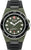 Montre homme avec cadran vert, lunette noire et bracelet en silicone noir