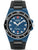 Herrenarmbanduhr mit blauem Zifferblatt, schwarzer Lünette und schwarzem Kautschukband