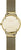 Fond de montre pour femme avec vis de boîtier et bracelet milanais doré