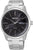 Bracelet de montre pour homme en acier inoxydable, cadran noir et affichage de la date