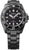 Herrenarmbanduhr mit schwarzem Zifferblatt, Leuchtindizes und schwarzem Metallband
