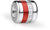 Charm en acier inoxydable avec bracelet en céramique rouge et détails scintillants en zircone cubique