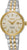 Montre Seiko Presage pour femme : cadran crème, accents dorés, bracelet bicolore en métal